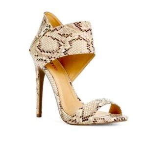 JUSTFAB “Avera” Snakeskin Stiletto Heels, Size 9